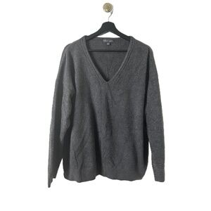 Barefoot Dreams Sweater Womans Plus Size 1X Grey Pullover V-Neck Long Sleeve